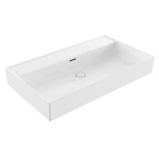 Meuble lavabo - 81x12x47cm - avec trop-plein - 1 lavabo - 0 trou pour robinet - céramique - blanc