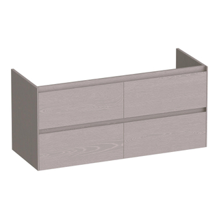 BRAUER Inspire wastafelonderkast 120 4 softclose lades - greeploos - 2 sifon uitsparingen - Timber Greige