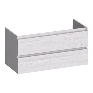 BRAUER Joy wastafelonderkast - 100x46x50cm - 2 softclose lades - greeploos - 1 sifon uitsparing - Forest Seashell