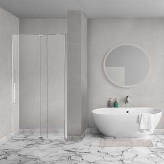 Aqua Vista Taviano Linea nisdeur - 80x200cm - incl. montageset - chroom