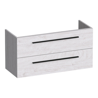 BRAUER Trust meuble sous lavabo peu profond 100 excl. poignées à poser 2 tiroirs softclose et 1 découpe pour le siphon - Forest Seashell