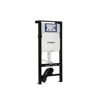 QeramiQ Dely Toiletset - 36.3x51.7cm - diepspoel - rimless - Inbouwreservoir met Geberit UP320 spoelmechanisme - softclose toilet zitting 35 mm - mat witte bedieningsplaat - ronde knoppen - mat wit