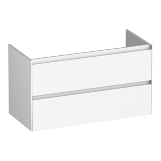 BRAUER Inspire wastafelonderkast 100 2 softclose lades - greeploos - 1 sifon uitsparing - mat wit