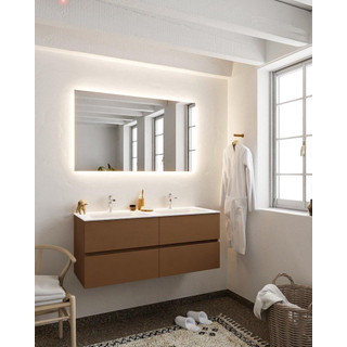 MONDIAZ VICA Ensemble de meuble salle de bain - 120cm - 4 tiroirs - lavabo Cloud double - 2 trous de robinet - solid surface rouille