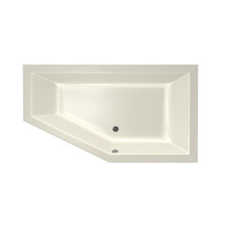 Xenz Society 160 ligbad - 160x90cm - met overloop - zonder afvoer - Hoekopstelling rechts - Acryl - Pergamon