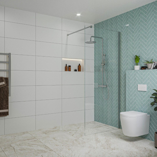 FugaFlow Eccelente Vetro Douche à l'italienne - 80x200cm - verre clair - Chrome