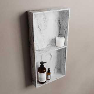 Mondiaz EASY Nis 59.5x29.5cm in solid surface kleur Glace. 2 vakken geschikt voor in- of opbouw