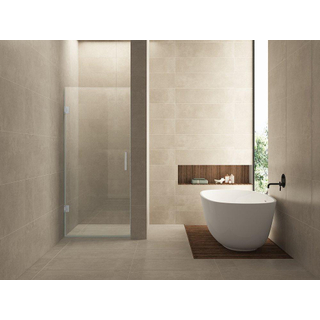 Wiesbaden Less nisdeur 1000 x 2000 x 8 mm nano helder glas/geborsteld staal