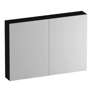 BRAUER Impress Deluxe Armoire de toilette - 100x70x15cm - éclairage à l'intérieur et à l'extérieur - 2 portes miroir double - Timber Black