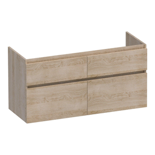 BRAUER Delight wastafelonderkast - 120x46x60cm - 4 softclose lades - greeploos - 2 sifon uitsparingen - Sunlit