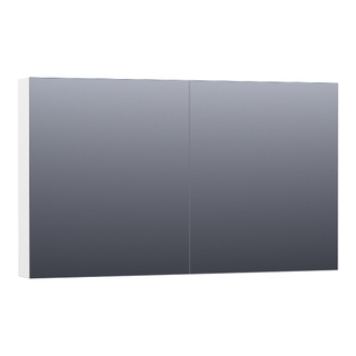 BRAUER Impress spiegelkast - 120x70x15cm - zonder verlichting - 2 dubbelzijdige spiegeldeuren - mat wit