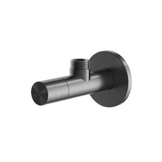 Hotbath Archie Hoekstopkraan rond met filter 1/2" BGP Geborsteld Gunmetal PVD