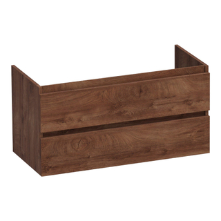 BRAUER Joy meuble sous lavabo - 100x46x50cm - 2 tiroirs à fermeture douce - sans poignée - 1 découpe pour le siphon - Forêt Cacao