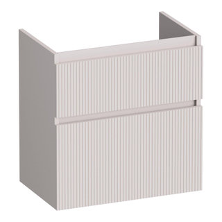 BRAUER Delight Wavy wastafelonderkast ondiep 60 2 softclose lades - greeploos - 1 sifon uitsparing - mat zand