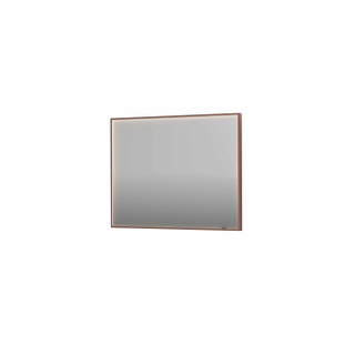 INK SP19 spiegel - 100x4x80cm rechthoek in stalen kader incl dir LED - verwarming - color changing - dimbaar en schakelaar - geborsteld koper