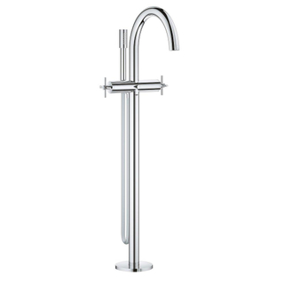 GROHE Atrio afbouwdeel voor vrijstaande badkraan met omstel vloermontage met handdouche sena stick met doucheslang 125cm met kruisgrepen chroom