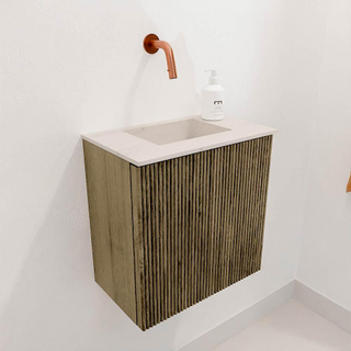 Mondiaz JOYA-DLUX 40cm toiletmeubel - kleur Dusk - Wastafel FAYE positie Midden Zonder kraangat kleur Meli.