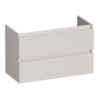 BRAUER Joy Wavy wastafelonderkast ondiep 80 2 softclose lades - greeploos - 1 sifon uitsparing - mat zand