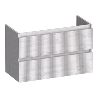 BRAUER Joy Wavy wastafelonderkast ondiep 80 2 softclose lades - greeploos - 1 sifon uitsparing - Forest Seashell