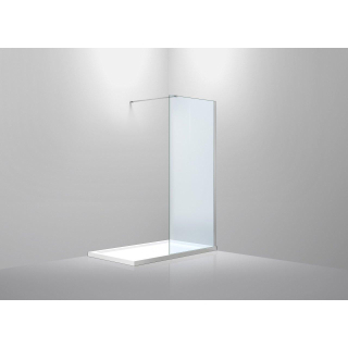 Van rijn products St01 douche à l'italienne 120x200cm verre de sécurité transparent 8mm anticalcaire profilé mural chrome