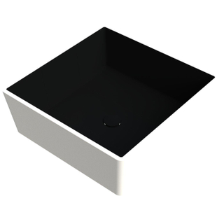 Thebalux Opbouwkom Céramique Pisa Carré 37 x 37 Extérieur mat noir Intérieur