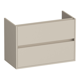 BRAUER Adore wastafelonderkast ondiep - 80x39x55cm - 2 softclose lades - greeploos - 1 sifon uitsparing - mat beige