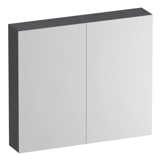 BRAUER Impress Deluxe spiegelkast - 80x70x15cm - interne en externe verlichting - 2 dubbelzijdige spiegeldeuren - Timber Grey
