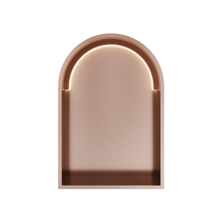 Hotbath &MORE Inbouwbox of inbouwnis Toogmodel - 30x45x10cm - with LED - IP44 - Geborsteld koper PVD