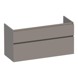 BRAUER Delight wastafelonderkast - 120x46x60cm - 2 softclose lades - greeploos - 2 sifon uitsparingen - mat taupe