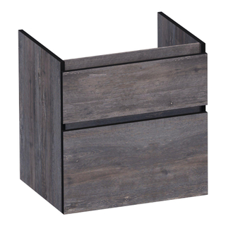 BRAUER Delight Edge wastafelonderkast 60 2 softclose lades - greeploos - 1 sifon uitsparing - Driftwood
