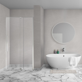 Aqua Vista Taviano Linea nisdeur - 100x200cm - incl. montageset - geborsteld rvs