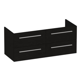 BRAUER Trust wastafelonderkast 120 excl. opbouwgrepen 4 softclose lades en 2 sifon uitsparingen - Timber Black