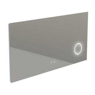 Thebalux Type H spiegel 140x70cm Rechthoek met verlichting en spiegelverwarming incl vergrotende spiegel led aluminium