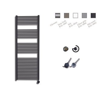 Sanicare Elektrische Design Radiator - 172 x 60 cm - 1127 Watt - thermostaat chroom rechtsonder - zwart mat