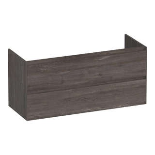 BRAUER Inspire wastafelonderkast 120 2 softclose lades - greeploos - 2 sifon uitsparingen - Driftwood