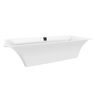 Villeroy & Boch Squaro Edge Baignoire duo 180x80x45cm Quaryl avec pieds et combinaison trop-plein/vidage Blanc mat