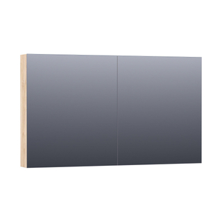 BRAUER Dual Spiegelkast - 120x70x15cm - 2 links- rechtsdraaiende spiegeldeur - MFC - sahara