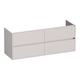 BRAUER Adore Wavy wastafelonderkast 140 4 softclose lades - greeploos - 2 sifon uitsparingen - mat zand