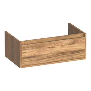BRAUER Hope wastafelonderkast - 80x30x45.5cm - 1 softclose lade greeploos - 1 sifon uitsparing - Honey