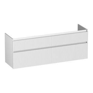 BRAUER Delight Wavy wastafelonderkast 160 4 softclose lades - greeploos - 2 sifon uitsparingen - mat wit