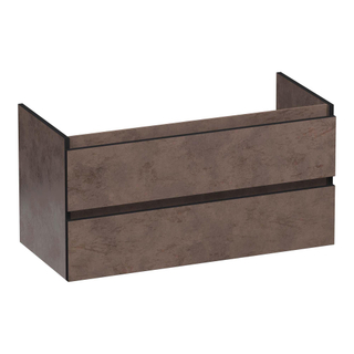 BRAUER Joy Edge meuble sous lavabo 100 2 tiroirs softclose - sans poignée - 1 découpe pour le siphon - Erosion