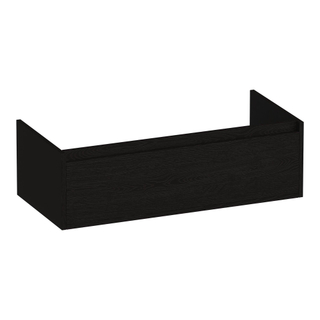 BRAUER Hope wastafelonderkast - 99x30x45.5cm - 1 softclose lade greeploos - 1 sifon uitsparing - Timber Black