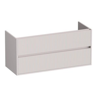 BRAUER Adore Wavy wastafelonderkast 120 2 softclose lades - greeploos - 2 sifon uitsparingen - mat zand