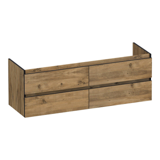 BRAUER Joy Edge wastafelonderkast 140 4 softclose lades - greeploos - 2 sifon uitsparingen - Chateau