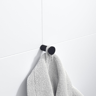 FugaFlow Efficiente Acces Crochet porte-serviette rond noir mat