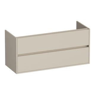 BRAUER Adore wastafelonderkast - 120x46x55cm - 2 softclose lades - greeploos - 1 sifon uitsparing - mat beige