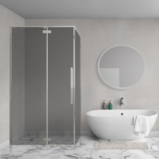 Aqua Vista Oria Cuadra Paroi latérale - 80x200cm - avec kit de montage - pour cabine de douche - verre fumé - chrome