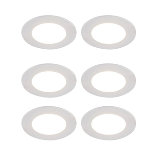 QAZQA Blanca Spot encastrable - lot de 6 - 9x9cm - LED inclus - à 3 intensités réglables - IP65 - Rond - Blanc