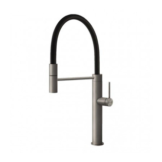 Gessi 316 Mitigeur de cuisine 1 trou de robinetterie Bec extractible et pivotant Inox Doré