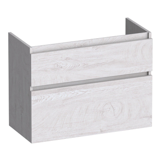 BRAUER Delight meuble sous lavabo peu profond - 80x39x60cm - 2 tiroirs softclose - sans poignée - 1 découpe pour le siphon - Forest Seashell